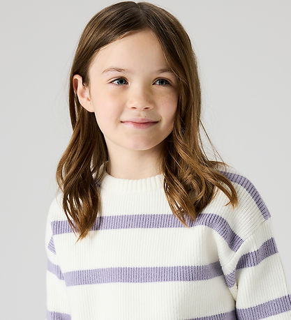 Name It Bluse - Strik - NkfVnilla - Cloud Dancer/Lavender