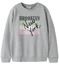Name It Sweatshirt - NkfVenus - Grey Melange/ Brooklyn NY