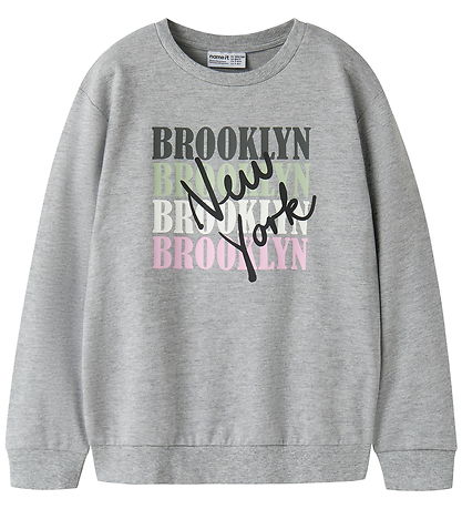 Name It Sweatshirt - NkfVenus - Grey Melange/ Brooklyn NY