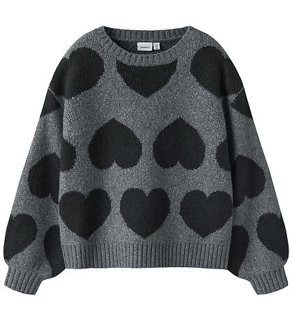 Name It Bluse - Strik - NkfBrena - Dark Grey Melange