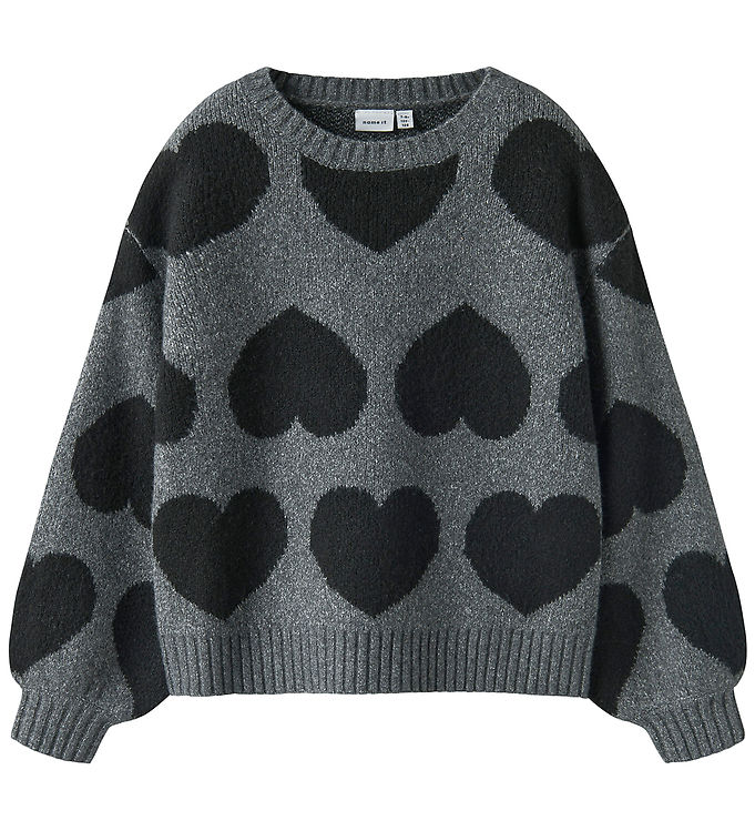 Name It Bluse - Strik - NkfBrena - Dark Grey Melange