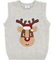 Hust and Claire Vest - Strik - HcPrinco Reindeer - Soft Grey Mel