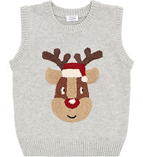Hust and Claire Vest - Strik - HcPrinco Reindeer - Soft Grey Mel