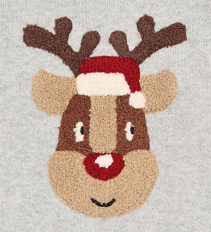 Hust and Claire Vest - Strik - HcPrinco Reindeer - Soft Grey Mel