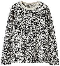 Name It Bluse - NkfVelda - Pumice Stone/Leopard Hearts