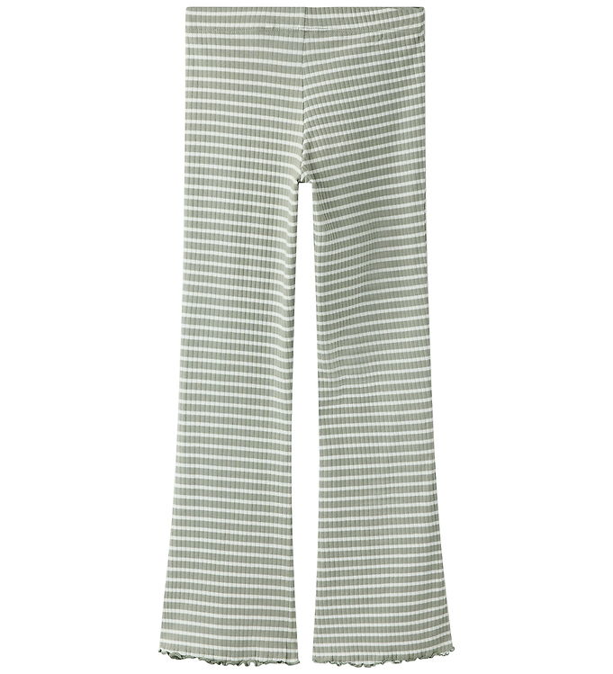 Name It Leggings - Rib - Flare - NkfVemma - Shadow/Cloud Dancer