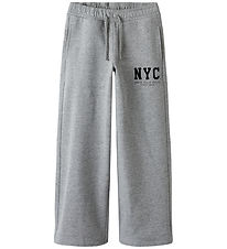 Name It Sweatpants - Wide - NkfBelisso - Grey Melange
