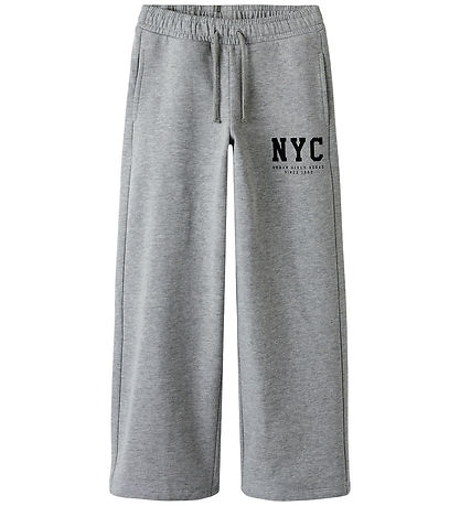 Name It Sweatpants - Wide - NkfBelisso - Grey Melange