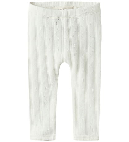 Lil' Atelier Leggings - NbnBob - Coconut Milk m. Hulmønster