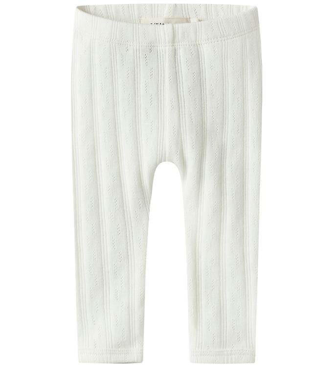 Lil' Atelier Leggings - NbnBob - Coconut Milk m. Hulmønster