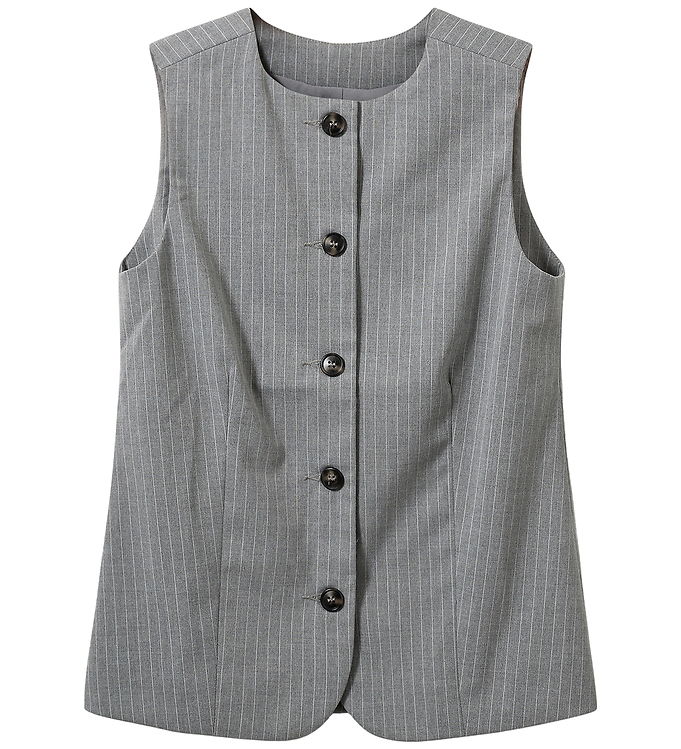 Sofie Schnoor Vest - MerthaSY - Gråmeleret m. Striber