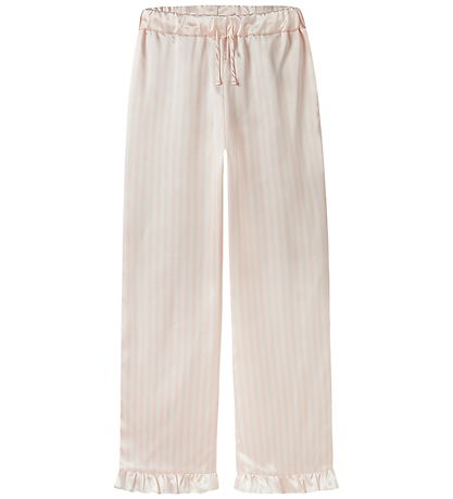 LMTD Nattøj - Satin - NlfNightystripes - Crystal Pink/Hvid