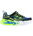Skechers Sko m. Lys - Flex-Glow Ultra - BLK/Blue/Lime