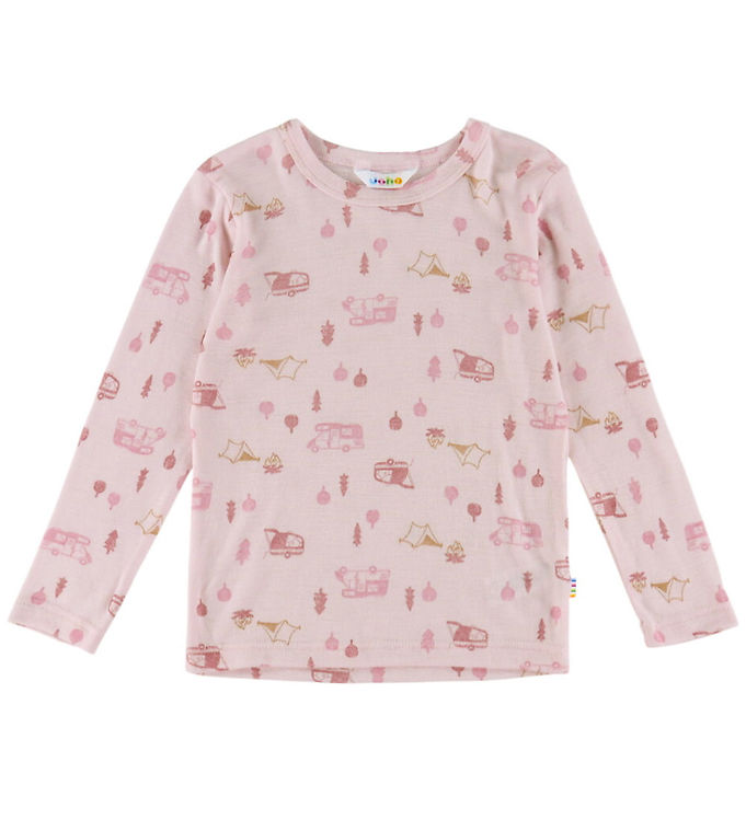 Joha Bluse - Uld - Lyserød m. Print
