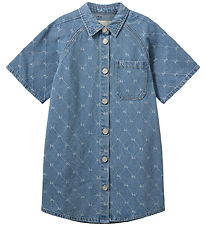 Sofie Schnoor Kjole - Maya - Denim Blue m. Harlequinmønster