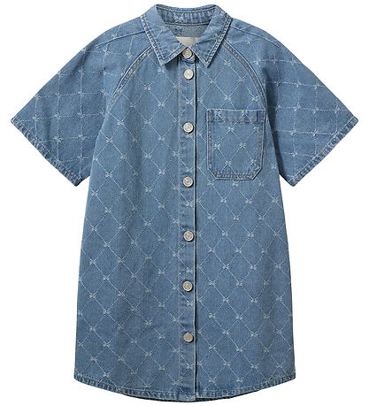 Sofie Schnoor Kjole - Maya - Denim Blue m. Harlequinmønster