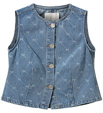 Sofie Schnoor Denimnvest - Carla - Denim Blue m. Harlequinmønste