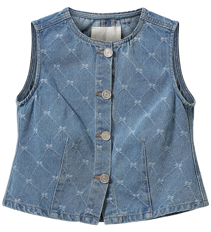 Sofie Schnoor Denimnvest - Carla - Denim Blue m. Harlequinmønste