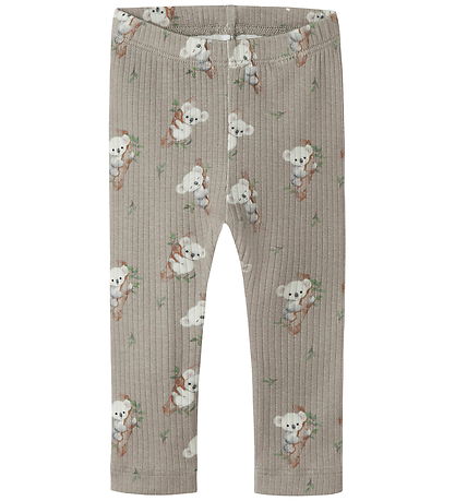 Name It Leggings - Rib - NbmBoala - Vintage Khaki