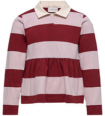 Moncler Polobluse - Rød/Rosastribet