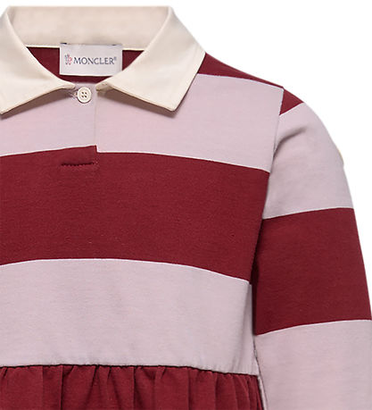 Moncler Polobluse - Rød/Rosastribet