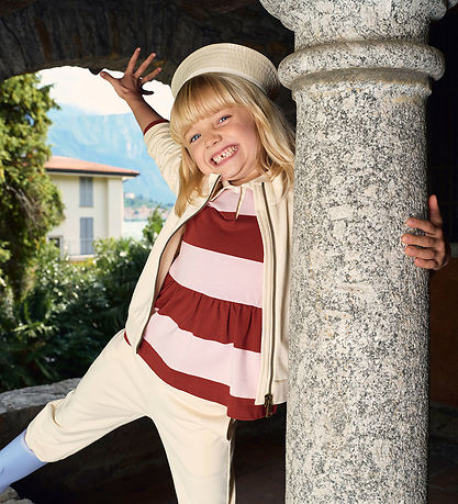 Moncler Polobluse - Rød/Rosastribet