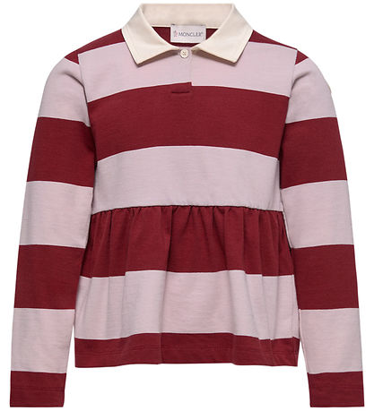 Moncler Polobluse - Rød/Rosastribet