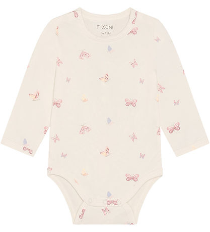 Fixoni Sparkedragt m. Body l/æ - Bleached Mauve m. Sommerfugle