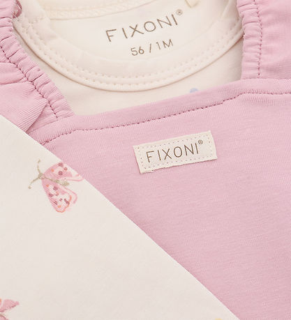 Fixoni Sparkedragt m. Body l/æ - Bleached Mauve m. Sommerfugle