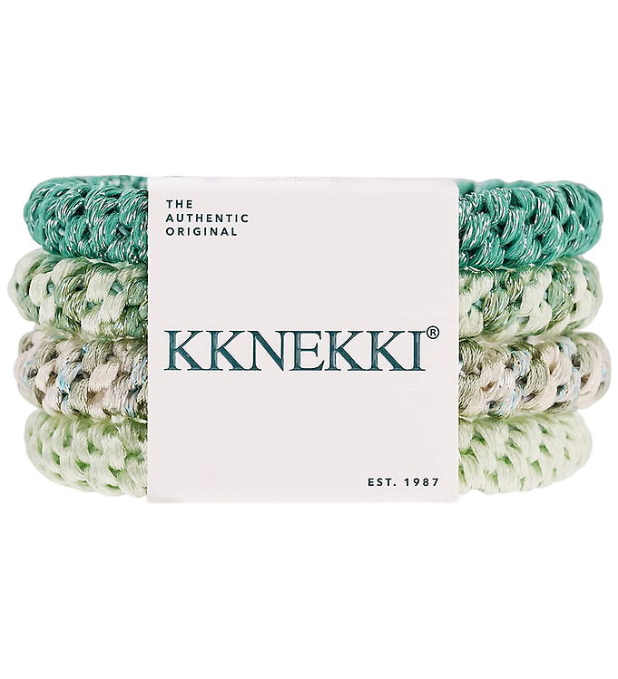 Kknekki Hårelastikker - 4-pak - Grøn