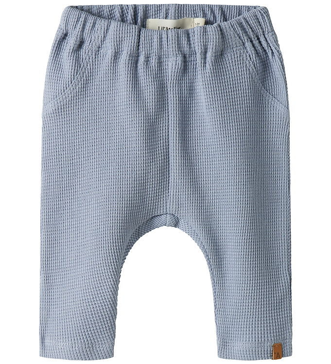 Lil' Atelier Bukser Zen Blue i Waffle Jersey - Str. 1m 56cm