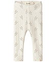 Lil' Atelier Leggings - NbfRachello - Coconut Milk/Flower