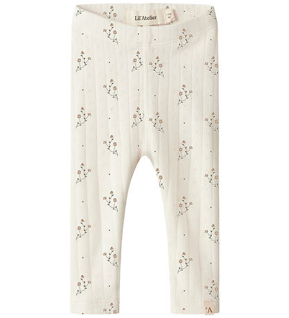 Lil' Atelier Leggings - NbfRachello - Coconut Milk/Flower
