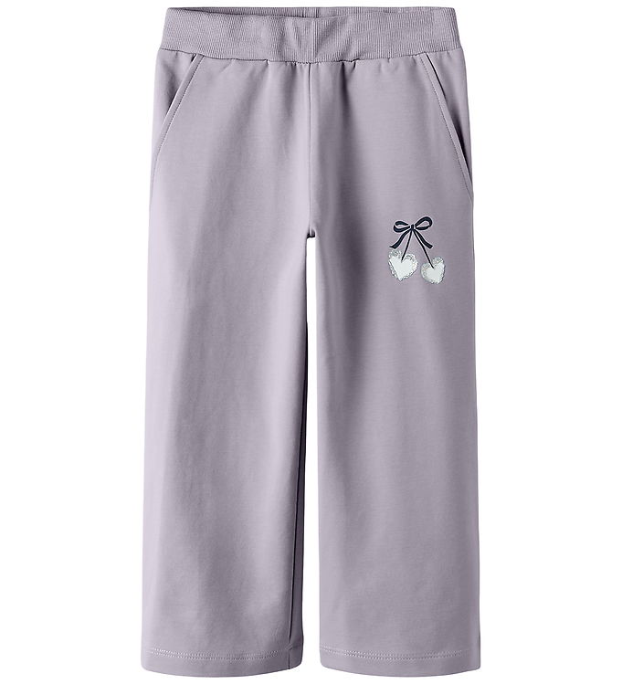 Name It Sweatpants - Wide - NmfBasalt - Lavender Gray billede