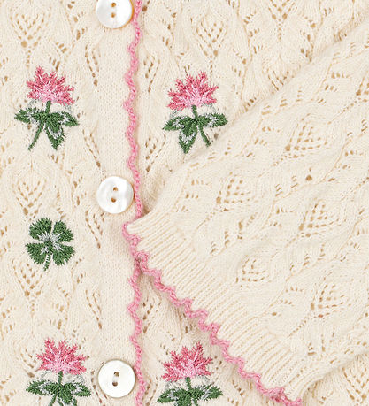 Konges Sløjd Cardigan - Strik/Hulmønster - Rosier - Off White