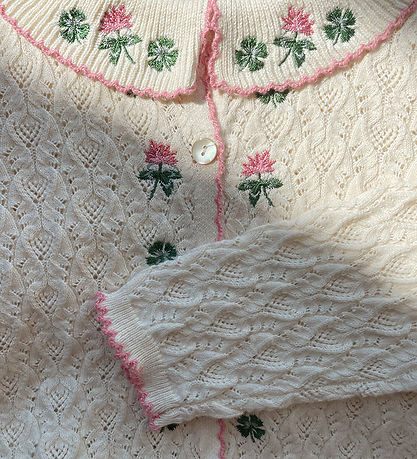 Konges Sløjd Cardigan - Strik/Hulmønster - Rosier - Off White