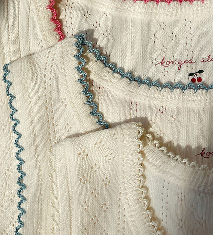 Konges Sløjd Undertrøjer - Hulmønster - 3-pak - Minna - Antique 