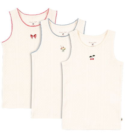 Konges Sløjd Undertrøjer - Hulmønster - 3-pak - Minna - Antique 