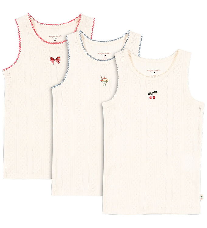 Konges Sløjd Undertrøjer - Hulmønster - 3-pak - Minna - Antique