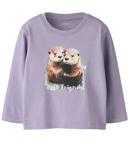Name It Bluse - NmfVotea - Lavender Gray/Otter Friends