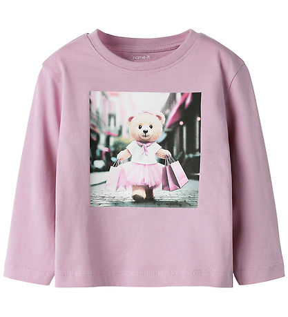 Name It Bluse - NmfVotea - Dawn Pink/Shopping Bear