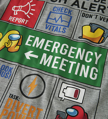 name It T-shirt - NkmDise - Amongus - Grey Melange