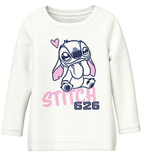 Naame It Bluse - NmfVosla - Stitch - Cloud Dancer