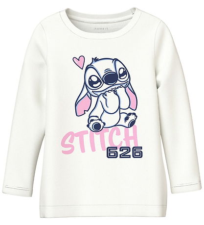 Naame It Bluse - NmfVosla - Stitch - Cloud Dancer