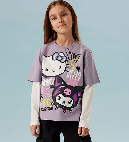Name It T-shirt - NkfDyda - Hello Kitty - Lavender Gray