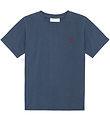 Les Deux T-shirt - Norregaard Contrast - Dark Denim Blue
