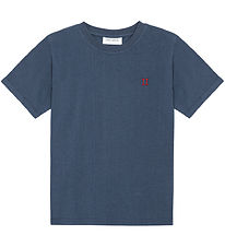 Les Deux T-shirt - Norregaard Contrast - Dark Denim Blue
