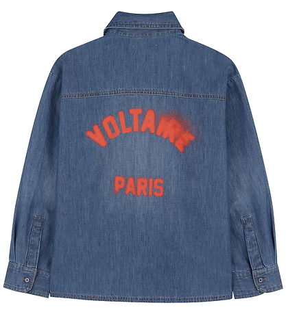 Zadig & Voltaire Skjorte - Denim Blue m. Print