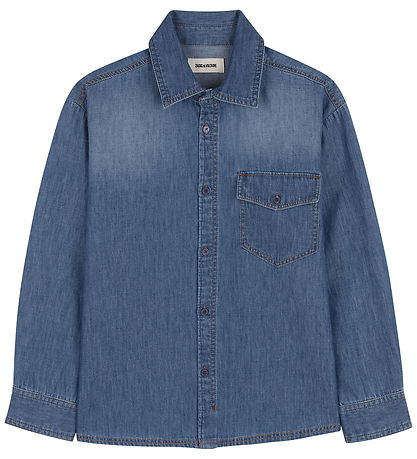Zadig & Voltaire Skjorte - Denim Blue m. Print