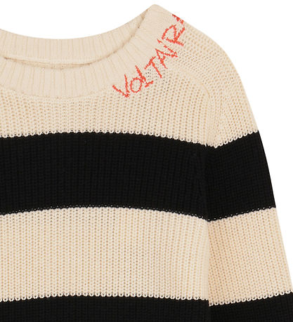 Zadig & Voltaire Bluse - Strik - Off White/Sortstribet